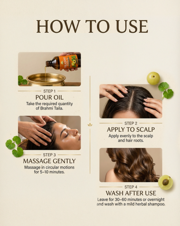 02 Brahmi Taila Ayurvedic Herbal Hair Oil